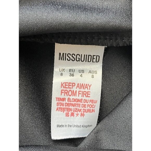 Missguided Bodycon Dress Womens Size 4 Black Spaghetti Straps Ruffles NWT - Picture 6 of 12